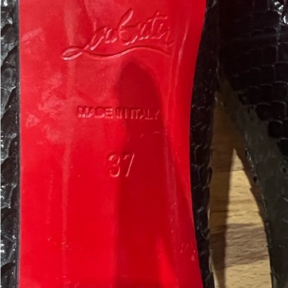 Christian Louboutin Black
Python Madame Butterfly Peep Toes - Picture 9 of 11